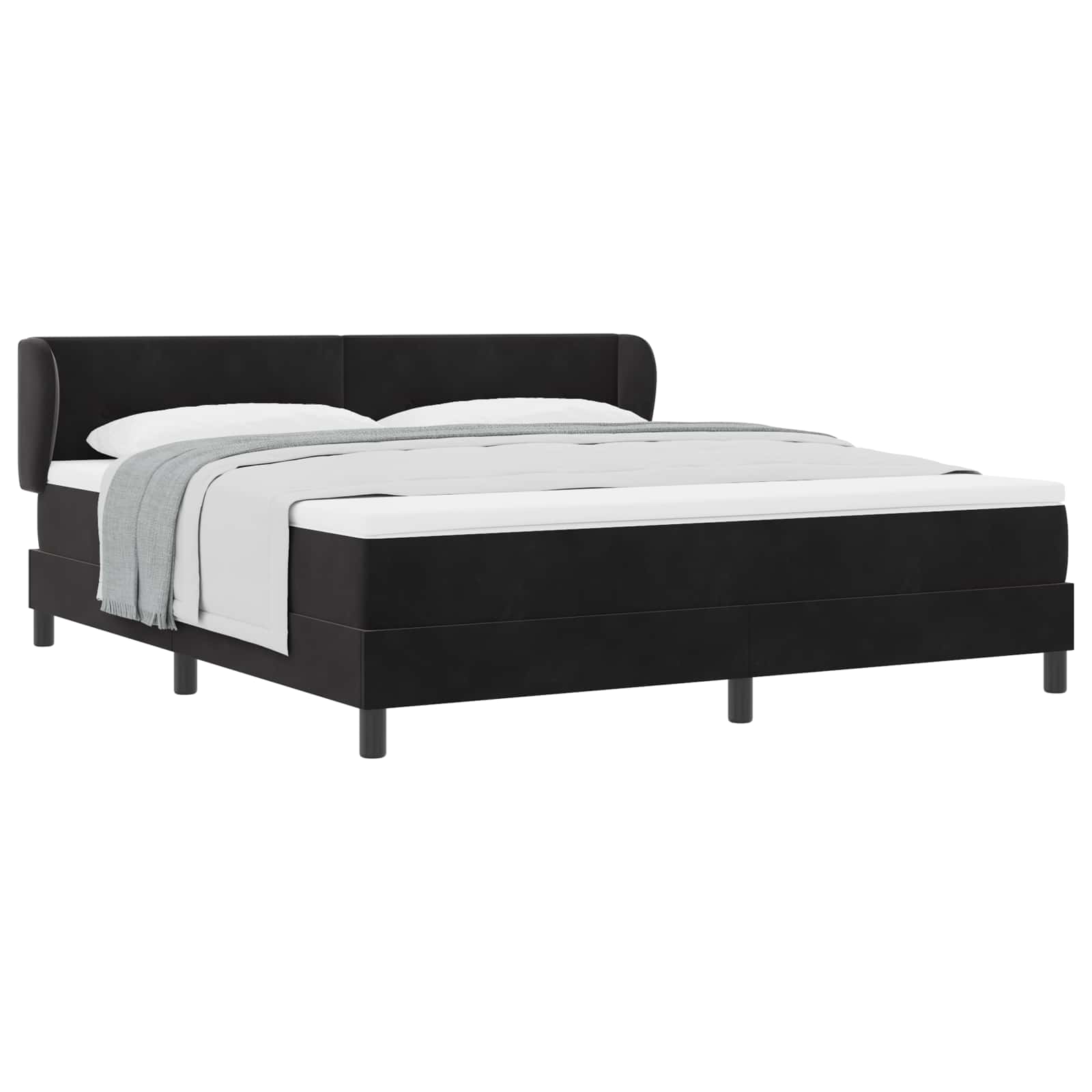 Letto a molle con testiera Nero 180 x 200 cm Velluto | homemem39