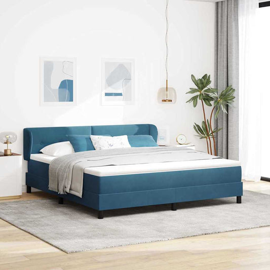 Letto a molle con testiera Blu scuro 180 x 200 cm Velluto | homemem39