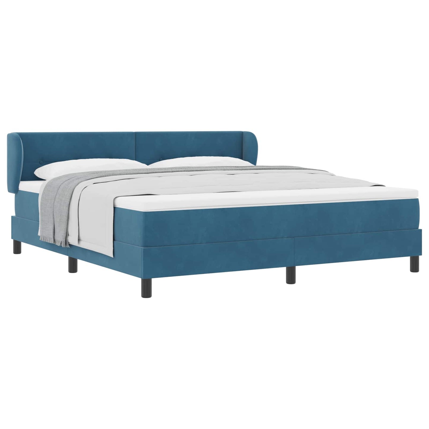 Letto a molle con testiera Blu scuro 180 x 200 cm Velluto | homemem39