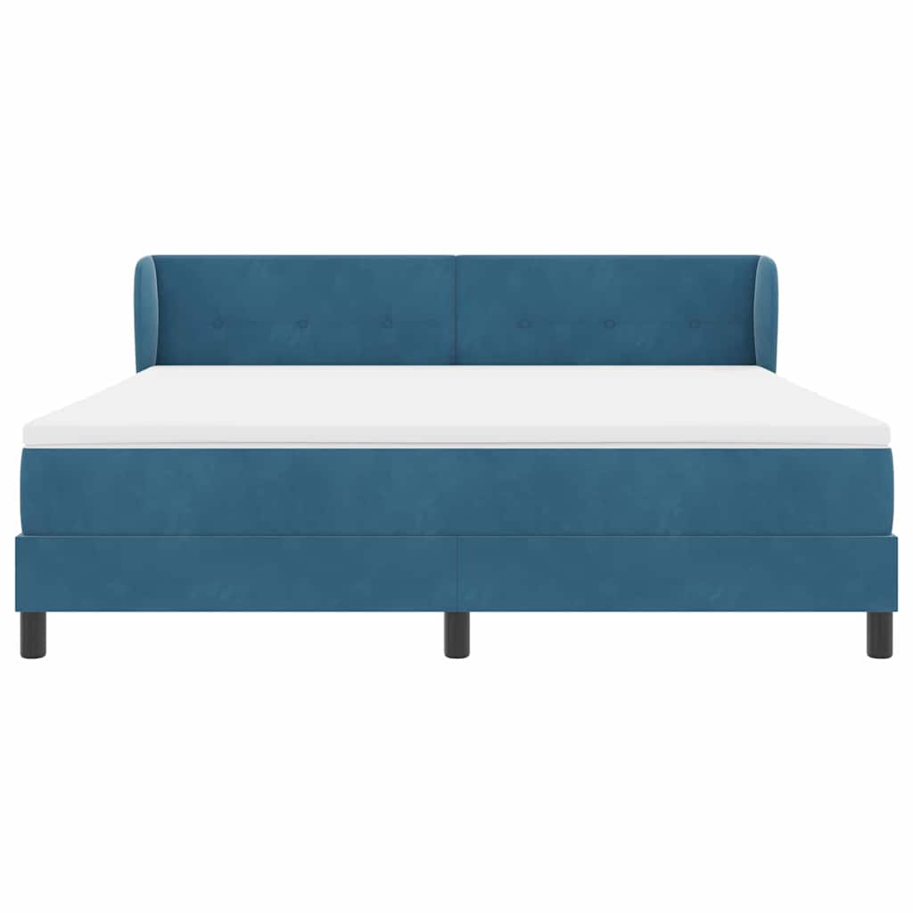 Letto a molle con testiera Blu scuro 180 x 200 cm Velluto | homemem39