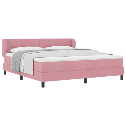 Letto a molle con testiera Rosa 180 x 200 cm Velluto | homemem39