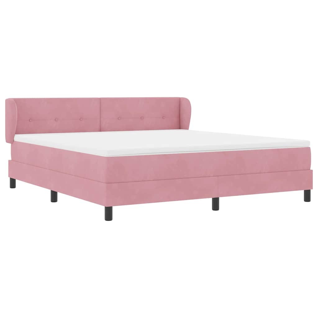 Letto a molle con testiera Rosa 180 x 200 cm Velluto | homemem39