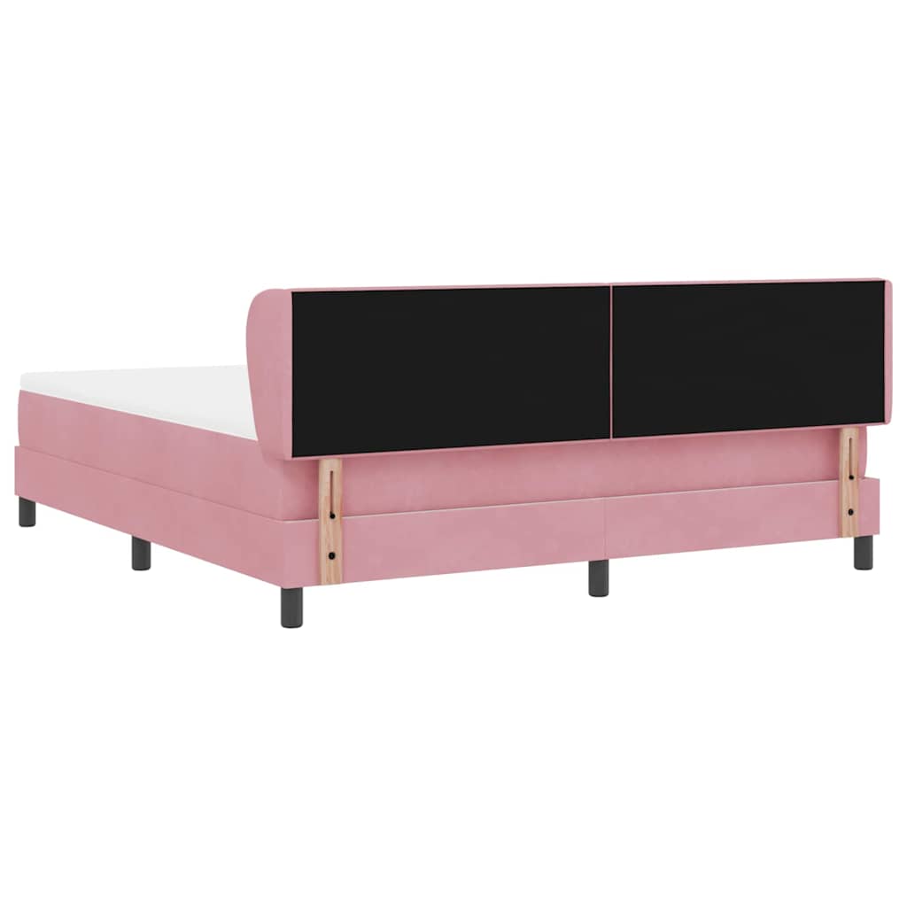 Letto a molle con testiera Rosa 180 x 200 cm Velluto | homemem39