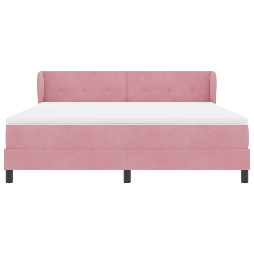 Letto a molle con testiera Rosa 180 x 200 cm Velluto | homemem39