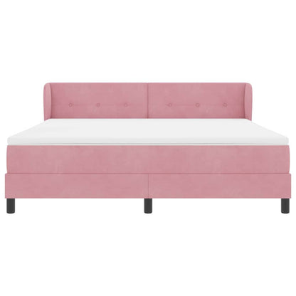 Letto a molle con testiera Rosa 180 x 200 cm Velluto | homemem39