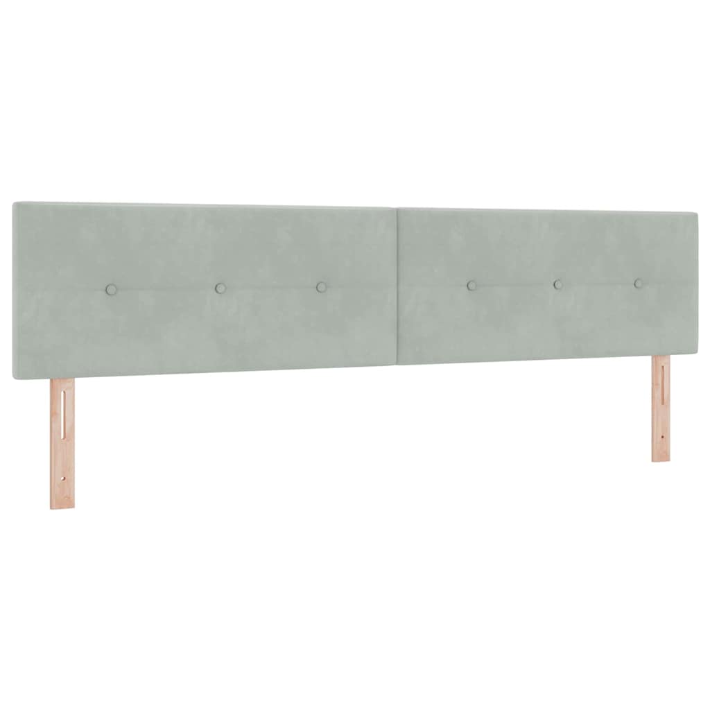 Letto a molle con testiera Grigio chiaro 200 x 200 cm Velluto | homemem39
