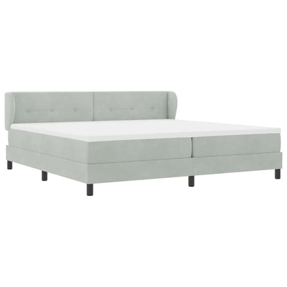 Letto a molle con testiera Grigio chiaro 200 x 200 cm Velluto | homemem39