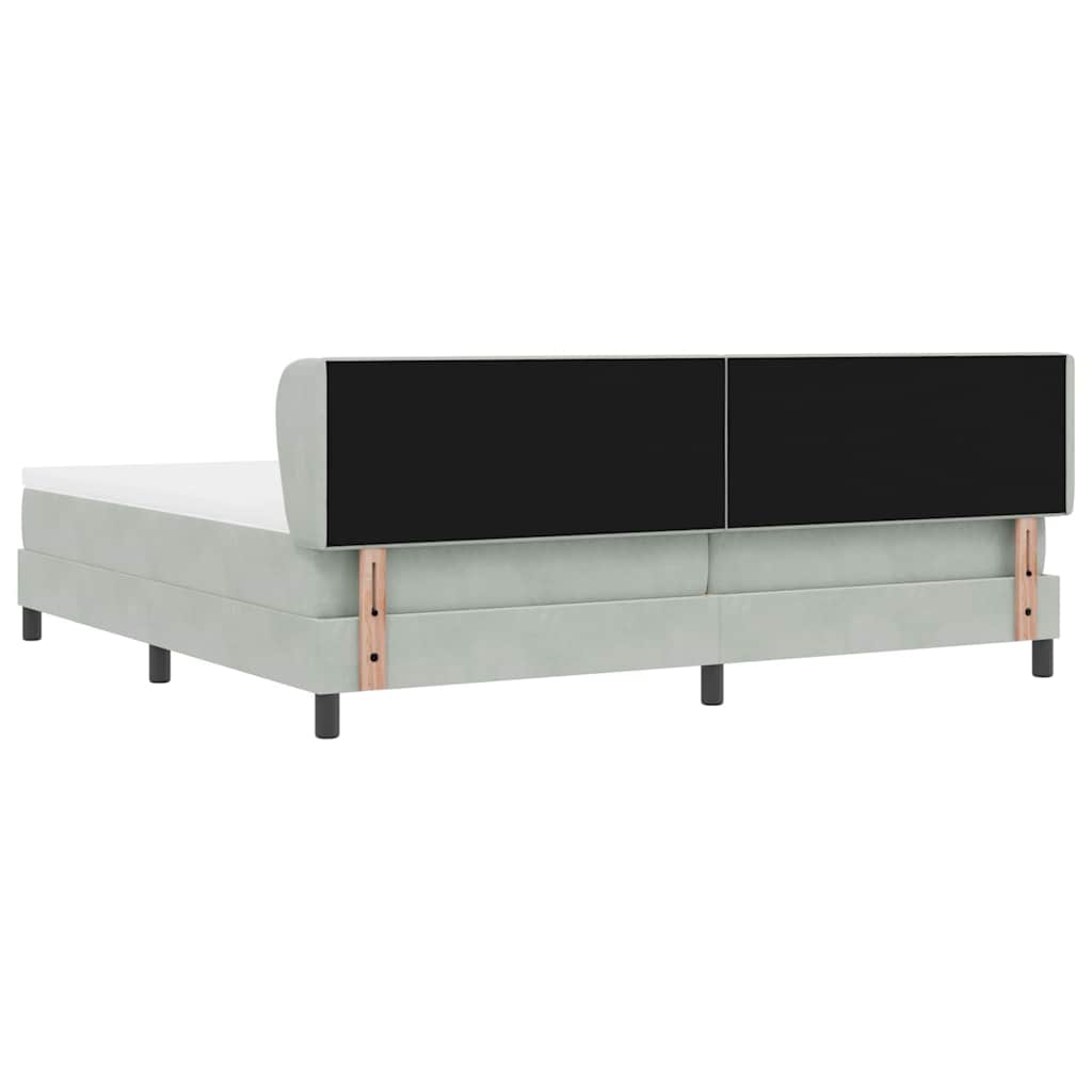 Letto a molle con testiera Grigio chiaro 200 x 200 cm Velluto | homemem39
