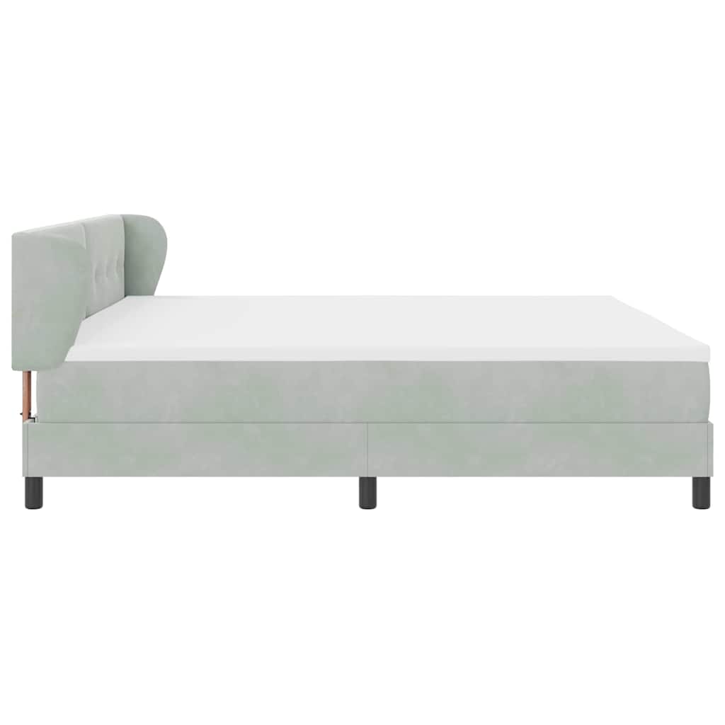 Letto a molle con testiera Grigio chiaro 200 x 200 cm Velluto | homemem39