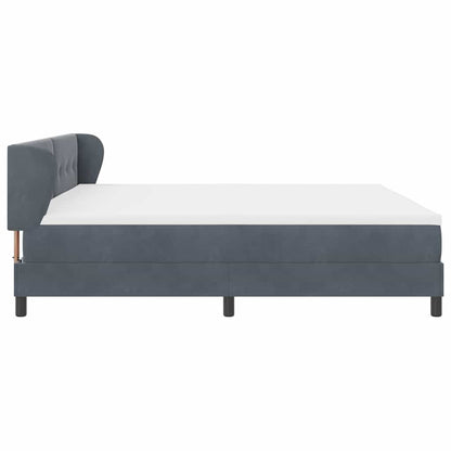 Letto a molle con testiera Grigio scuro 200 x 200 cm Velluto | homemem39