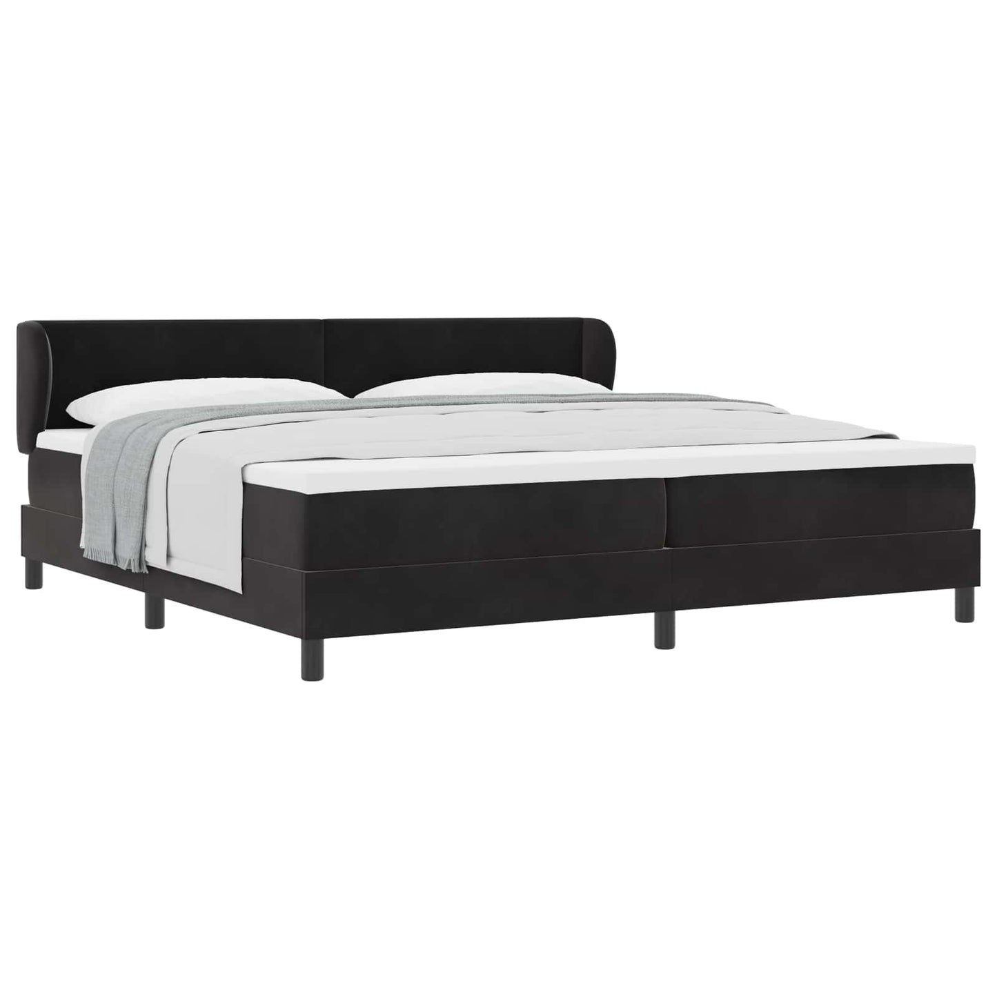 Letto a molle con testiera Nero 200 x 200 cm Velluto | homemem39