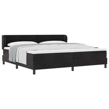 Letto a molle con testiera Nero 200 x 200 cm Velluto | homemem39
