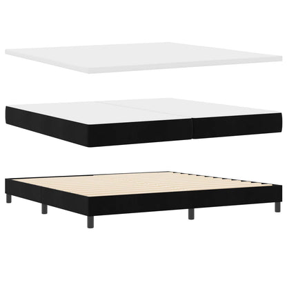 Letto a molle con testiera Nero 200 x 200 cm Velluto | homemem39
