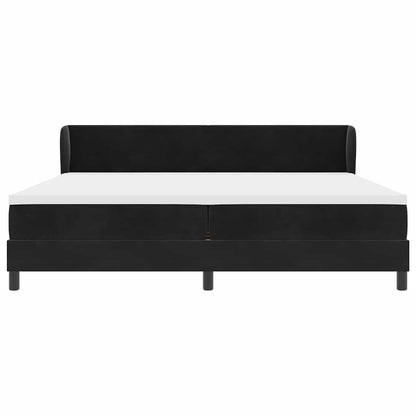 Letto a molle con testiera Nero 200 x 200 cm Velluto | homemem39