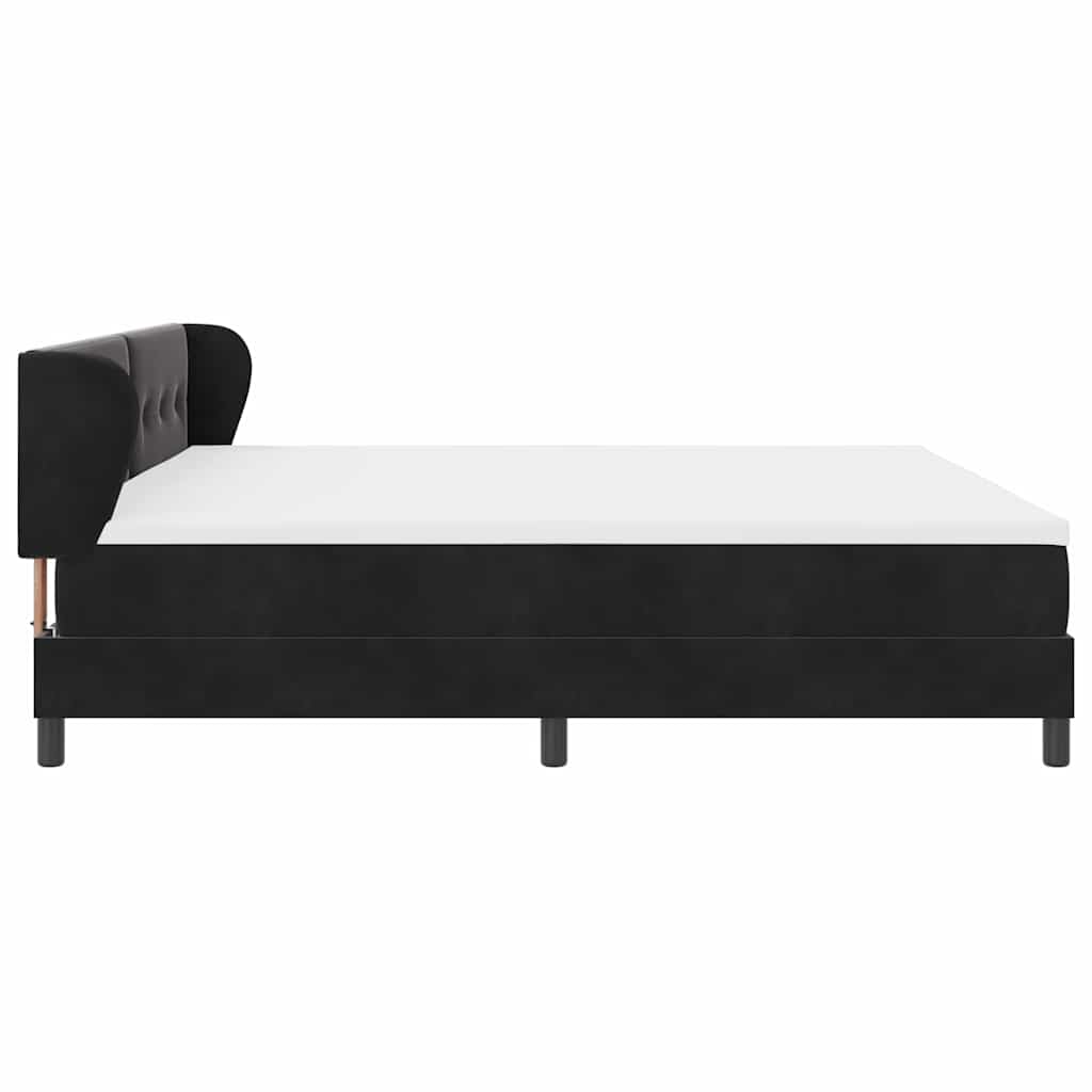Letto a molle con testiera Nero 200 x 200 cm Velluto | homemem39
