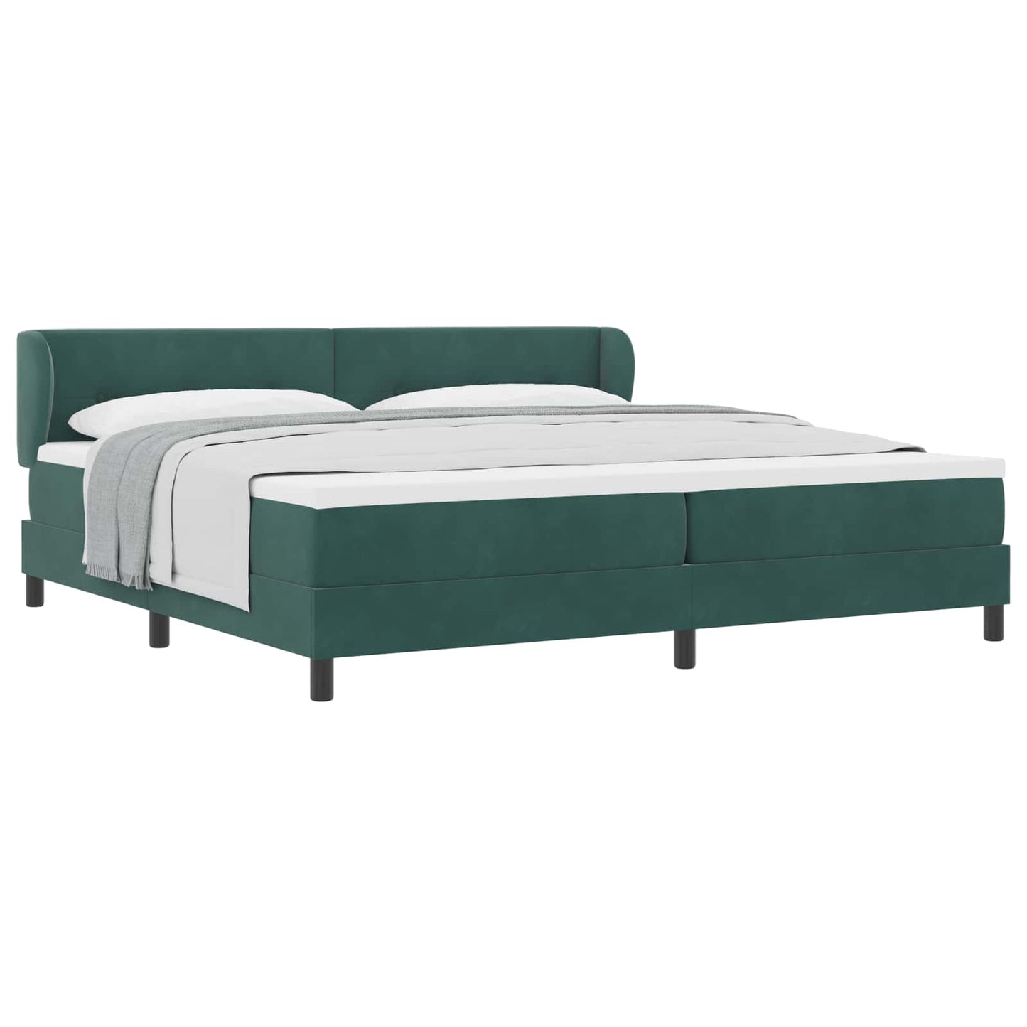 Letto a molle con testiera Verde scuro 200 x 200 cm Velluto | homemem39