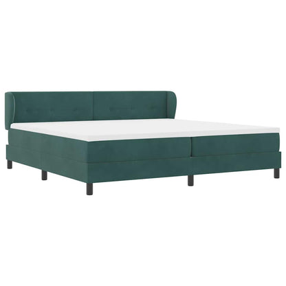 Letto a molle con testiera Verde scuro 200 x 200 cm Velluto | homemem39