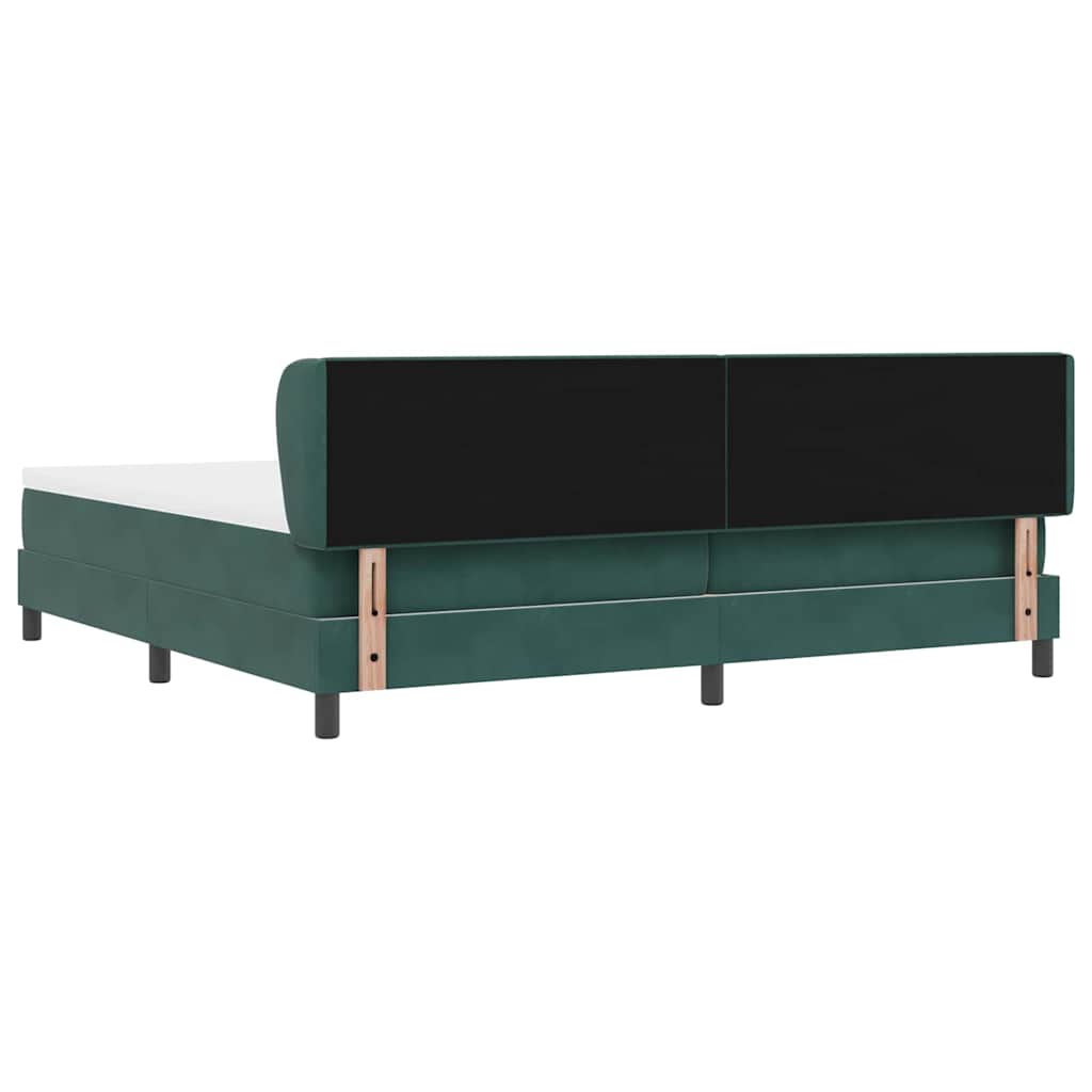 Letto a molle con testiera Verde scuro 200 x 200 cm Velluto | homemem39