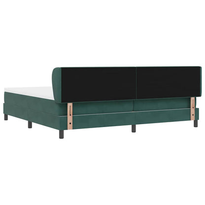 Letto a molle con testiera Verde scuro 200 x 200 cm Velluto | homemem39