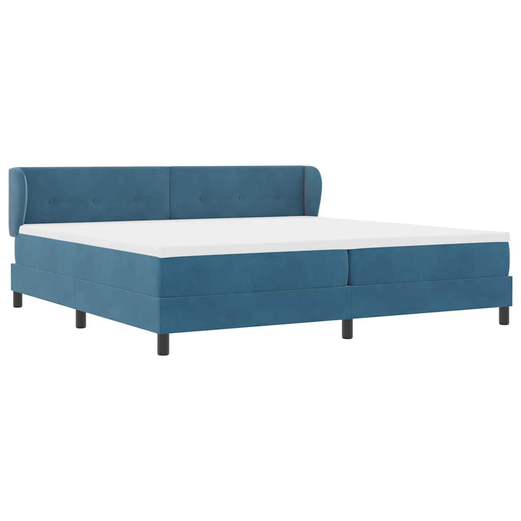 Letto a molle con testiera Blu scuro 200 x 200 cm Velluto | homemem39