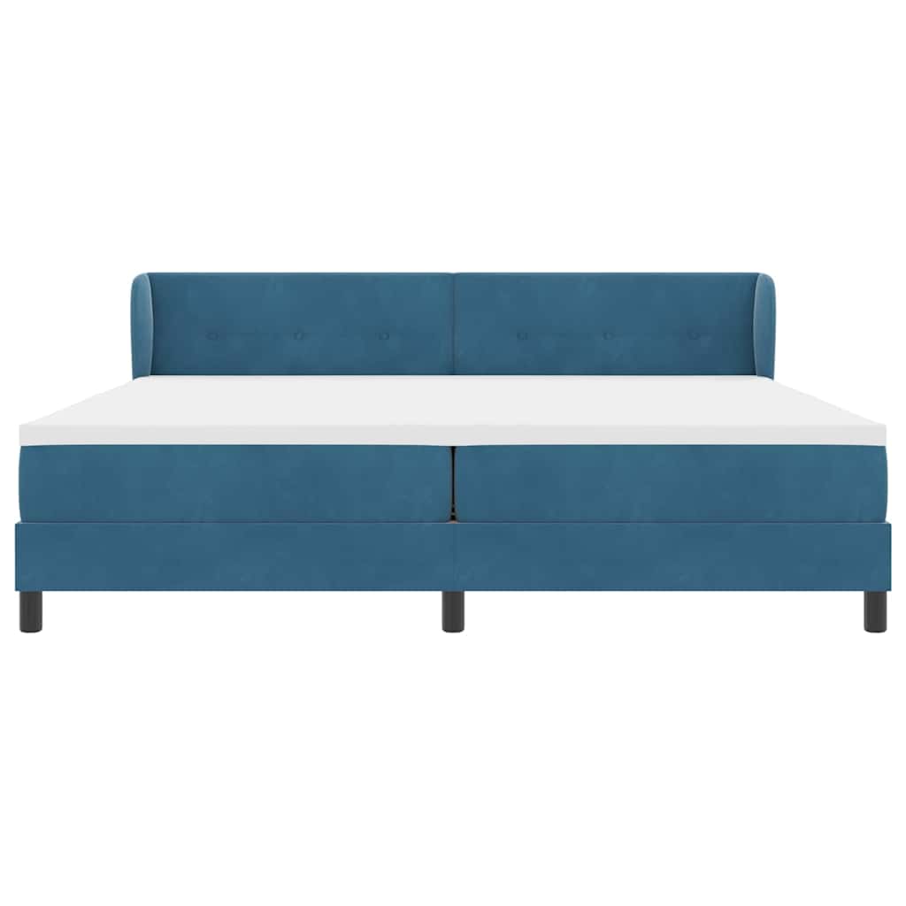 Letto a molle con testiera Blu scuro 200 x 200 cm Velluto | homemem39