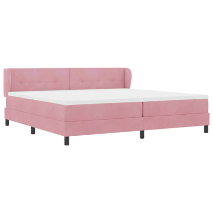 Letto a molle con testiera Rosa 200 x 200 cm Velluto | homemem39