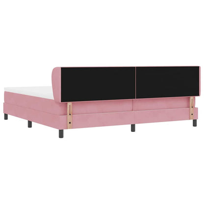 Letto a molle con testiera Rosa 200 x 200 cm Velluto | homemem39