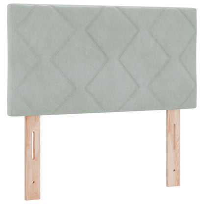 Letto a molle con testiera Grigio chiaro 80 x 200 cm Velluto | homemem39