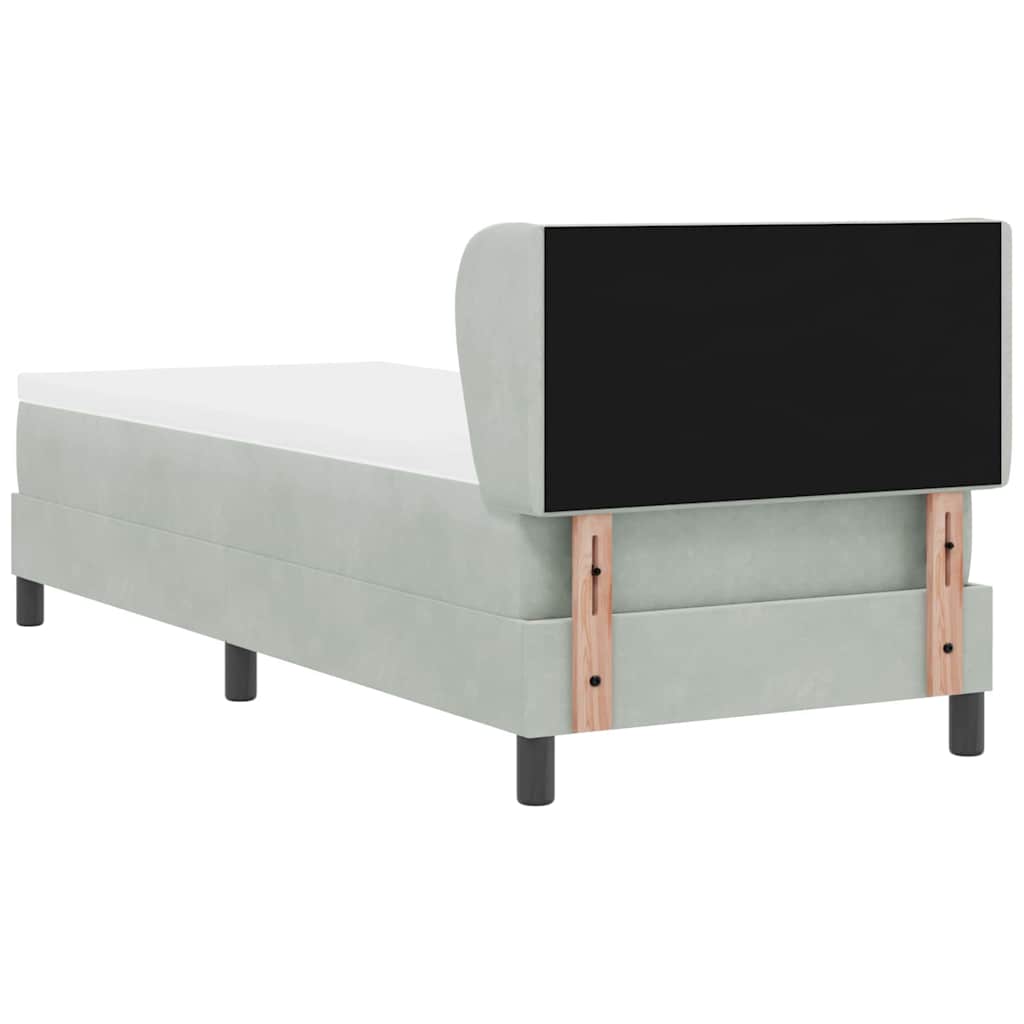 Letto a molle con testiera Grigio chiaro 80 x 200 cm Velluto | homemem39