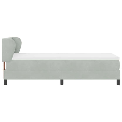 Letto a molle con testiera Grigio chiaro 80 x 200 cm Velluto | homemem39