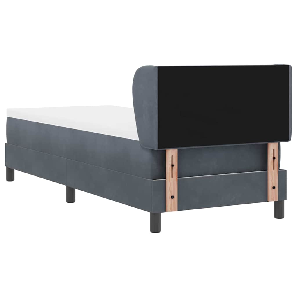 Letto a molle con testiera Grigio scuro 80 x 200 cm Velluto | homemem39