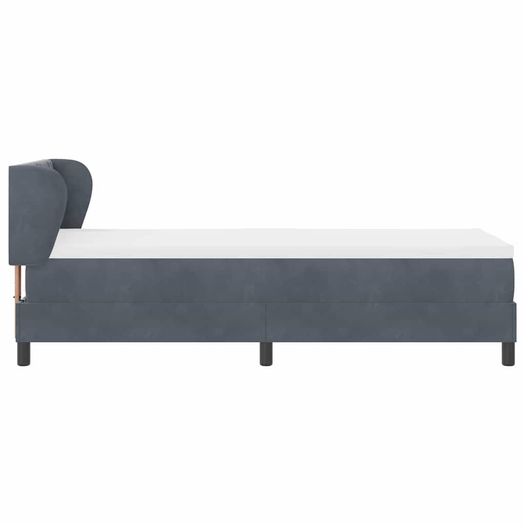 Letto a molle con testiera Grigio scuro 80 x 200 cm Velluto | homemem39
