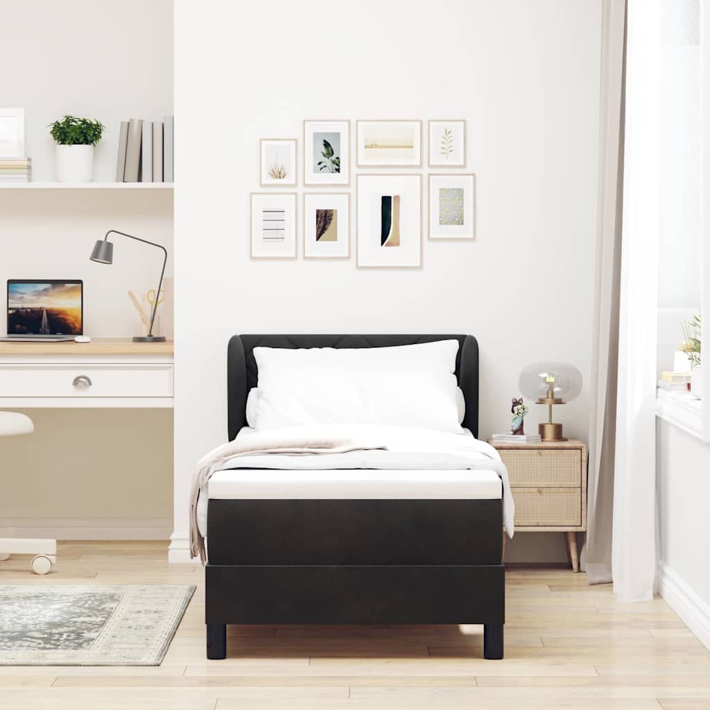 Letto a molle con testiera Nero 80 x 200 cm Velluto | homemem39