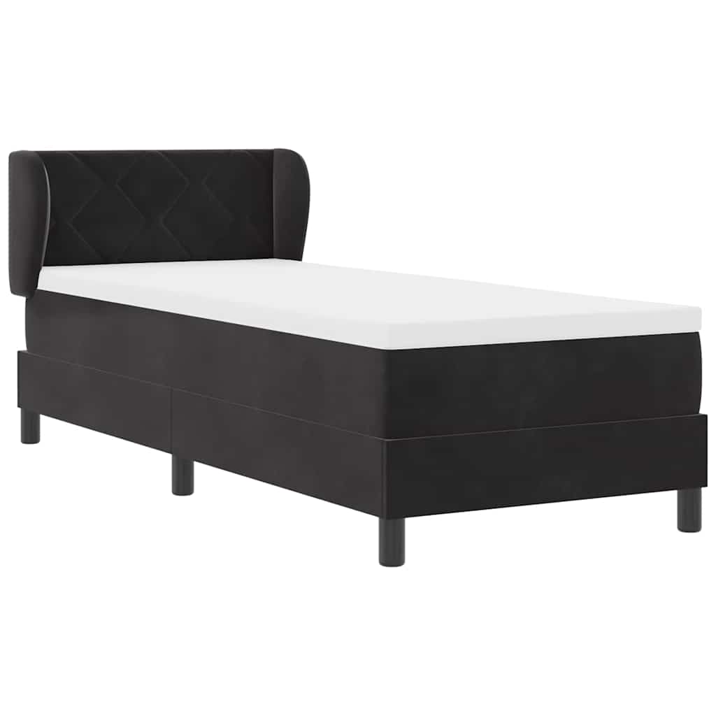 Letto a molle con testiera Nero 80 x 200 cm Velluto | homemem39