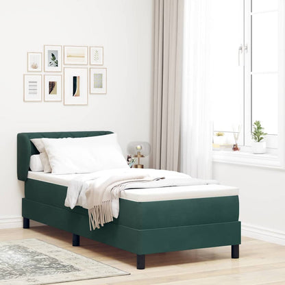 Letto a molle con testiera Verde scuro 80 x 200 cm Velluto | homemem39