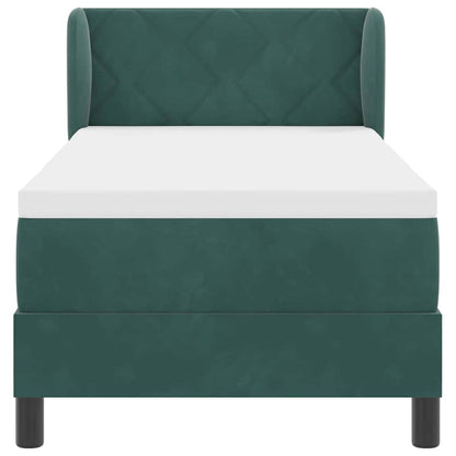 Letto a molle con testiera Verde scuro 80 x 200 cm Velluto | homemem39