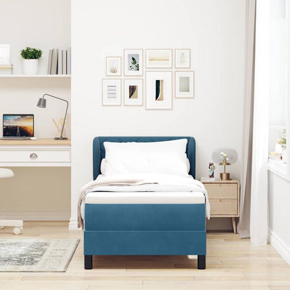 Letto a molle con testiera Blu scuro 80 x 200 cm Velluto | homemem39