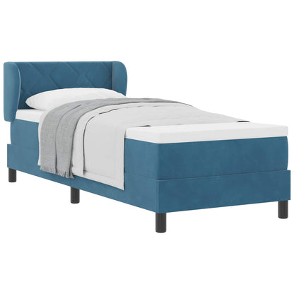 Letto a molle con testiera Blu scuro 80 x 200 cm Velluto | homemem39