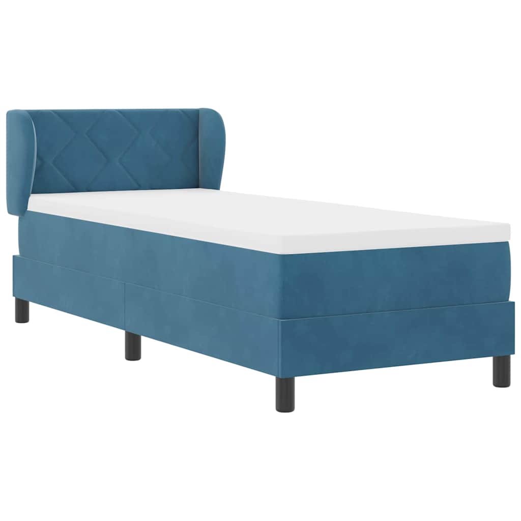 Letto a molle con testiera Blu scuro 80 x 200 cm Velluto | homemem39