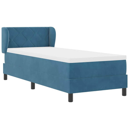 Letto a molle con testiera Blu scuro 80 x 200 cm Velluto | homemem39