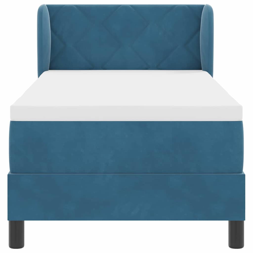 Letto a molle con testiera Blu scuro 80 x 200 cm Velluto | homemem39