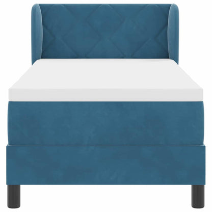 Letto a molle con testiera Blu scuro 80 x 200 cm Velluto | homemem39
