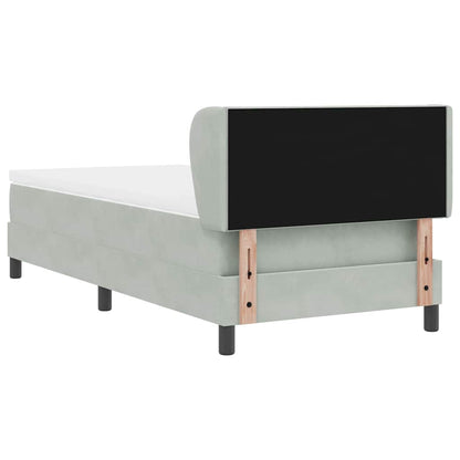 Letto a molle con testiera Grigio chiaro 90 x 190 cm Velluto | homemem39
