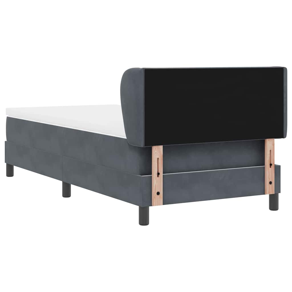 Letto a molle con testiera Grigio scuro 90 x 190 cm Velluto | homemem39