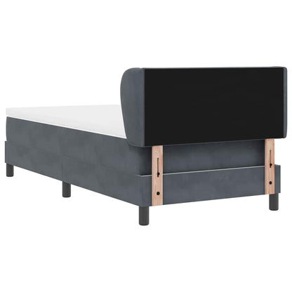 Letto a molle con testiera Grigio scuro 90 x 190 cm Velluto | homemem39
