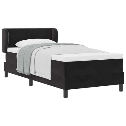 Letto a molle con testiera Nero 90 x 190 cm Velluto | homemem39