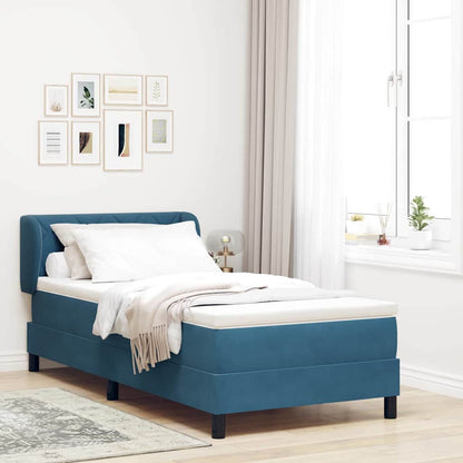 Letto a molle con testiera Blu scuro 90 x 190 cm Velluto | homemem39