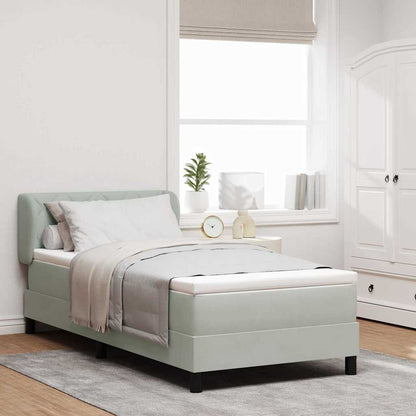 Letto a molle con testiera Grigio chiaro 90 x 200 cm Velluto | homemem39