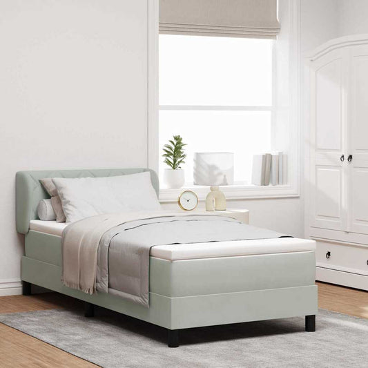 Letto a molle con testiera Grigio chiaro 90 x 200 cm Velluto | homemem39