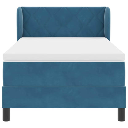 Letto a molle con testiera Blu scuro 90 x 200 cm Velluto | homemem39